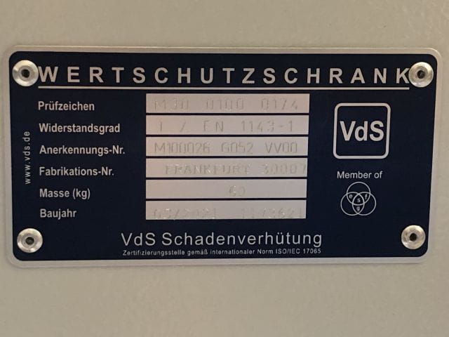 Sejf franfurt tabliczka VdS.jpg